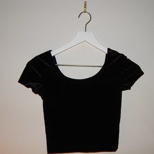 Black Velvet Crop Top
